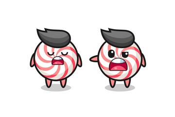 illustration of the argue between two cute candy characters