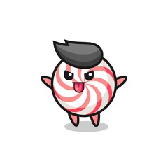 naughty candy character in mocking pose