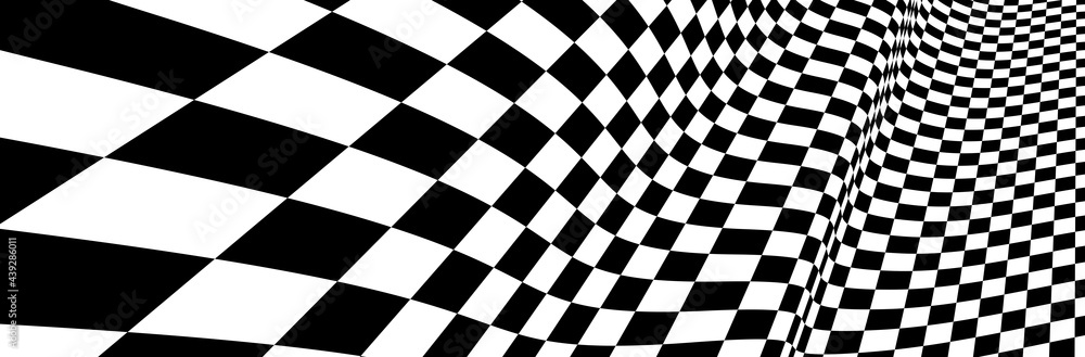Aufkleber checker pattern mesh in 3d dimensional perspective vector abstract background, formula 1 race flag t