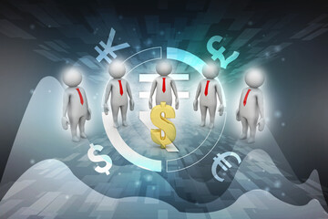Dollar Financial Success Bar Chart Graph Growing Up 3d Render Illustration