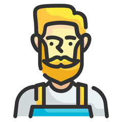 beard fill outline icon