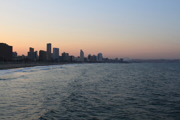 Fototapeta na wymiar Durban South Africa harbor skyline