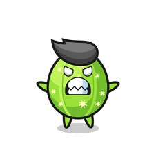 wrathful expression of the cactus mascot character