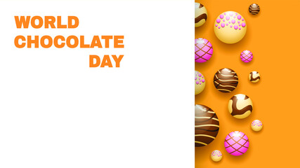 Abstract White And Brown World Chocolate Day Sweets Background Vector Design Style For Poster Or Postcard