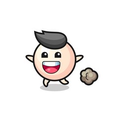 the happy pearl cartoon with running pose