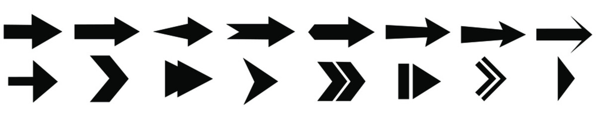 Set arrows flat icons. Vector simple flat icon.