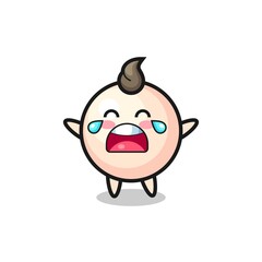 the illustration of crying pearl cute baby