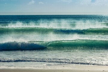 Abstract waves with beautiful low light , Cornwall