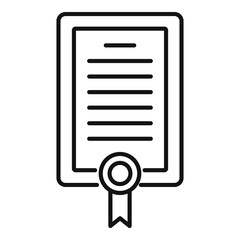 Diploma of psychologist icon, outline style
