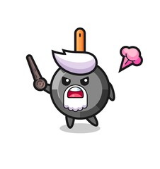Fototapeta premium cute frying pan grandpa is getting angry