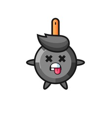 character of the cute frying pan with dead pose