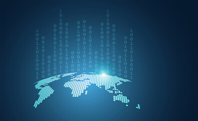 mondo, pianeta, codice binario, comunicazione, 