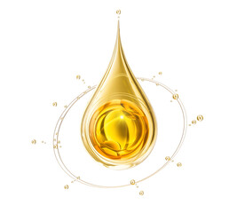 Cosmetic oil or Cosmetic Essence Liquid drop on a white background - obrazy, fototapety, plakaty