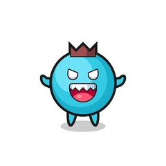 illustration of evil blueberry mascot character