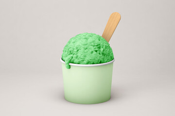 Ice cream mockup on soft color background