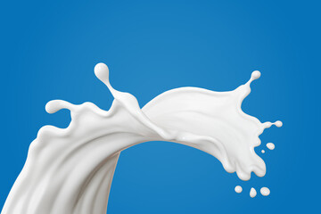 Milk or yogurt splash, 3d rendering. - obrazy, fototapety, plakaty