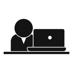 Manager online meeting icon, simple style