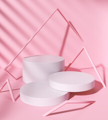 Abstract geometry shape background, mock up Podium Display scene