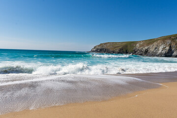 Holywell bay on a sunny day, Cornwall. 