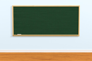 School blackboard in classroom. 3D illustration