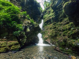 St. Nectans Glen waterfall in north Cornwall