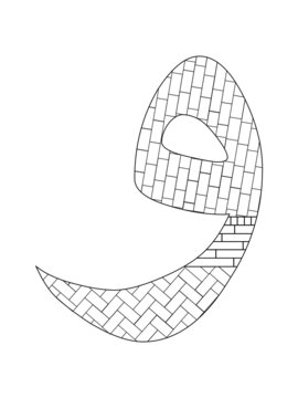 Arabic letter waaw coloring page