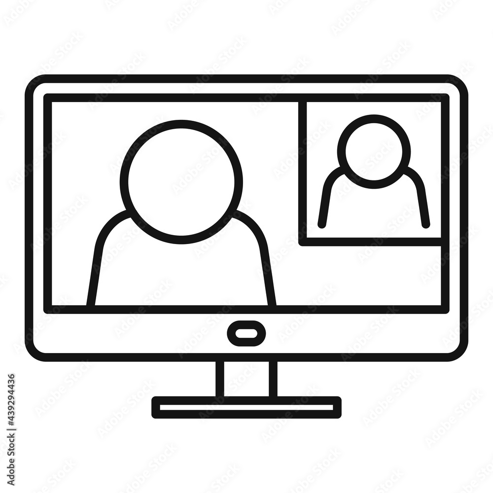 Canvas Prints Home online meeting icon, outline style