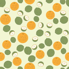 oranges and lemons seamless pattern