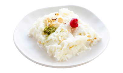 Güllac dessert isolated on white background. Ramadan dessert