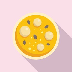 Soup bowl icon, flat style