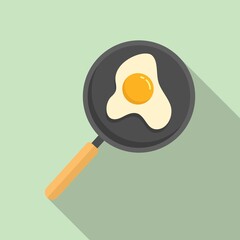 Fried egg icon, flat style