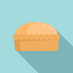 Homemade bread icon, flat style