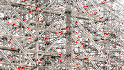 Chaotic structure of a metal scaffolding.