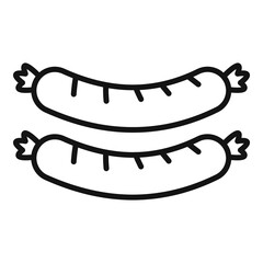 Bbq sausage icon, outline style