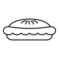 Chocolate pie icon, outline style