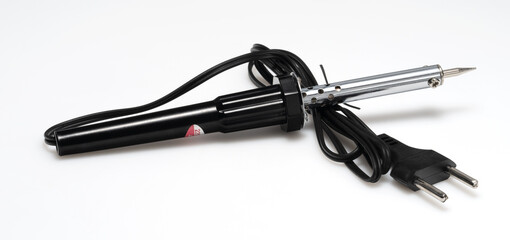 soldering iron isolated over white background with soft shadow