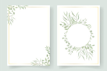 Fototapeta na wymiar Leaf frame for invitation or greeting card design
