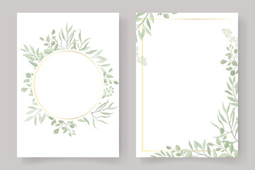 Obraz premium Leaf frame for invitation or greeting card design