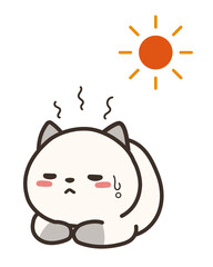 体調不良の猫と太陽　熱中症
