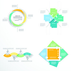 Templates for business reports, cover layout and infographics