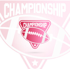 American football logo design. Rugby emblem championship template, club, tournament, isolated on white background, emblem, designs with ball. Sport badge vector illustration