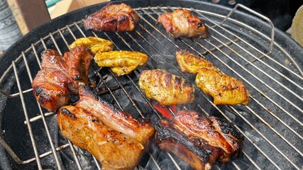 grilled meat on the grill