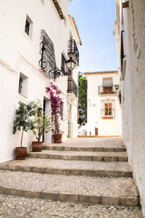 Narrow streets and whitewashed facades in Altea village