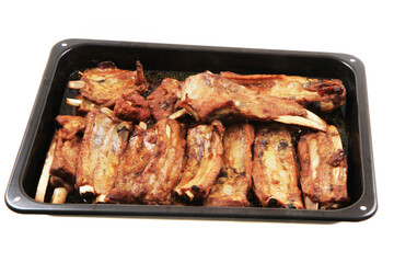 grilled pig ribs isolated