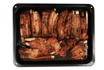 grilled pig ribs isolated