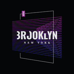 Vector illustration of modern style typography. Brooklyn, perfect for t-shirts, hoodies, prints etc.