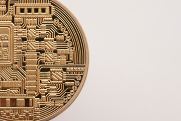 close up of a crypto currency gold alternative coin
