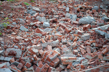 old broken bricks background