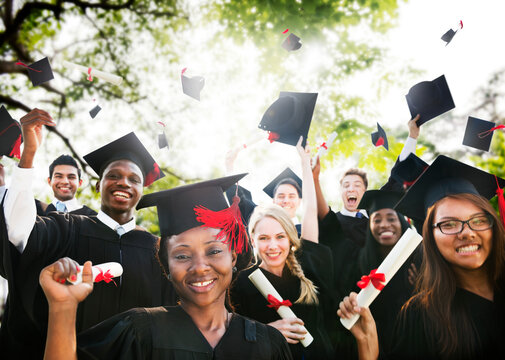 Group Of Diverse Graduating Students