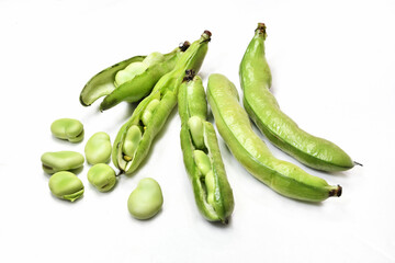 収穫したばかりのソラマメ